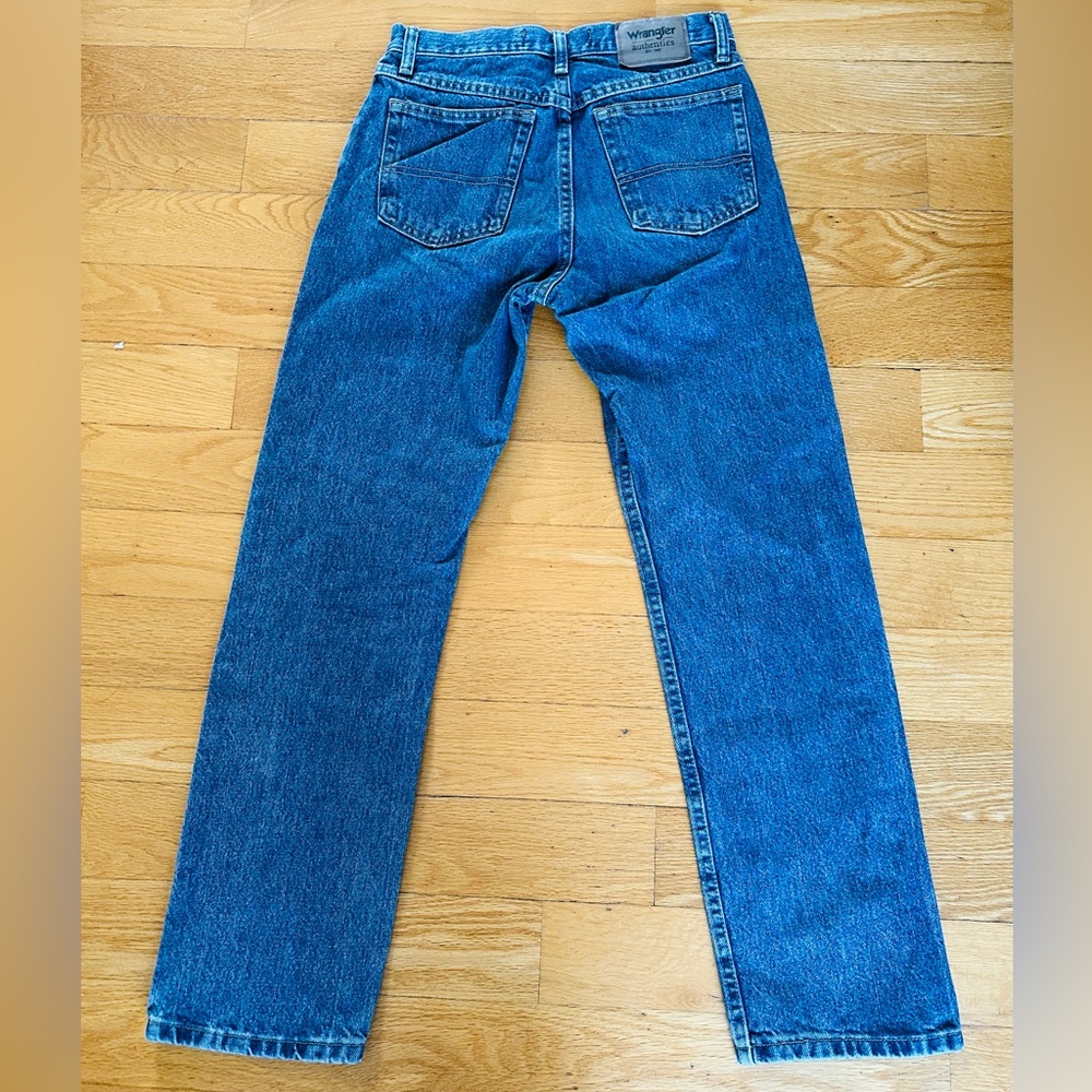 Wrangler Men's Straight Blue Jeans - Picture 2 of 4
